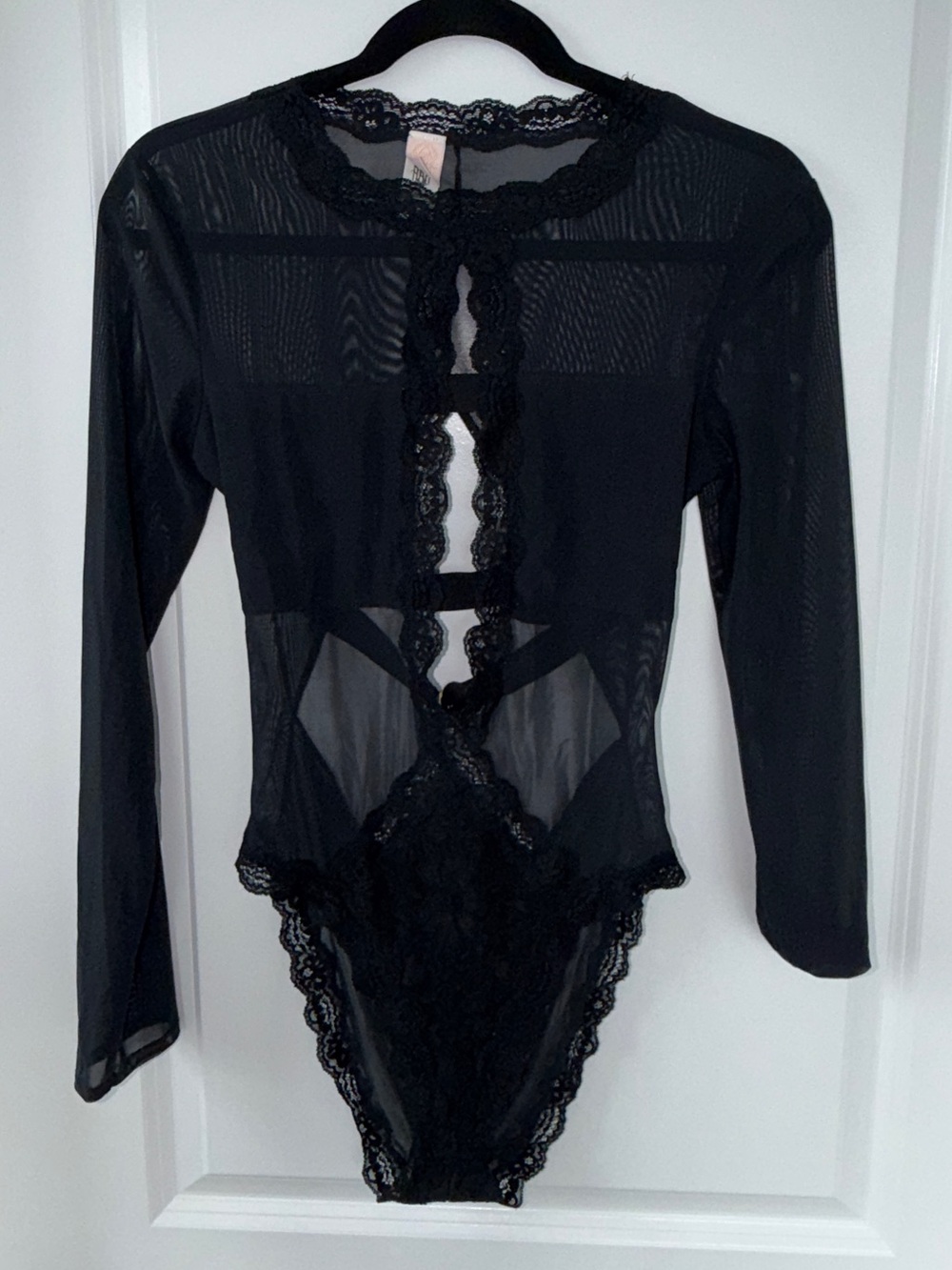 We Are HAH Black Sheer Lace Bodysuit